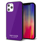 iPhone 12 Pro Max 強化ガラス＆TPUスマホケース ガラプリ【KM909 ポップカラー(パープル)】