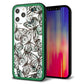 iPhone 12 Pro Max 強化ガラス＆TPUスマホケース ガラプリ【SC902 ガーデンバタフライ グリーン】