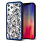 iPhone 12 Pro Max 強化ガラス＆TPUスマホケース ガラプリ【SC906 ガーデンバタフライ ブルー】
