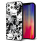 iPhone 12 Pro Max 強化ガラス＆TPUスマホケース ガラプリ【SC913 花柄モノトーン 02】