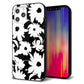 iPhone 12 Pro Max 強化ガラス＆TPUスマホケース ガラプリ【SC915 花柄モノトーン 04】
