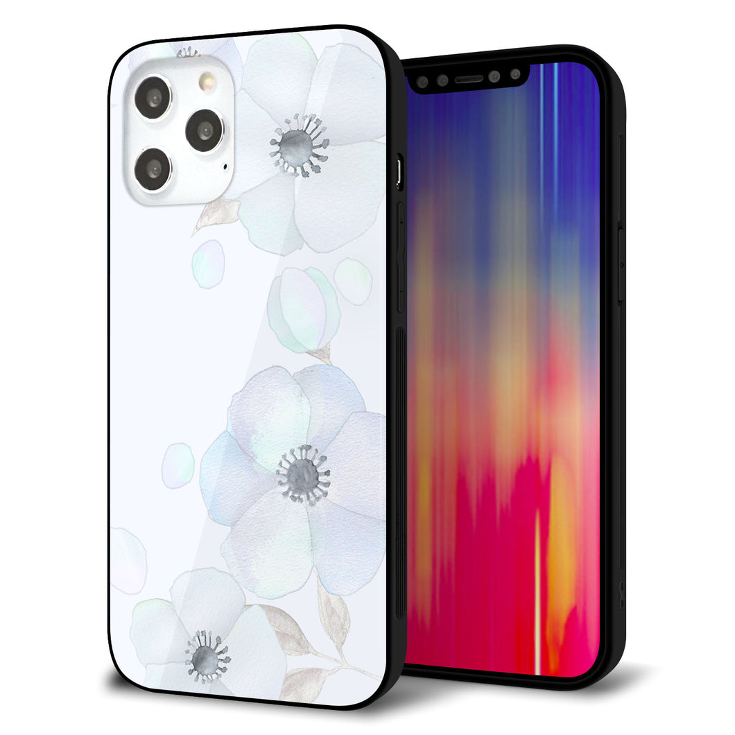 iPhone 12 Pro Max 強化ガラス＆TPUスマホケース ガラプリ【SC951 ドゥ・フルール（エンジェルブルー）】