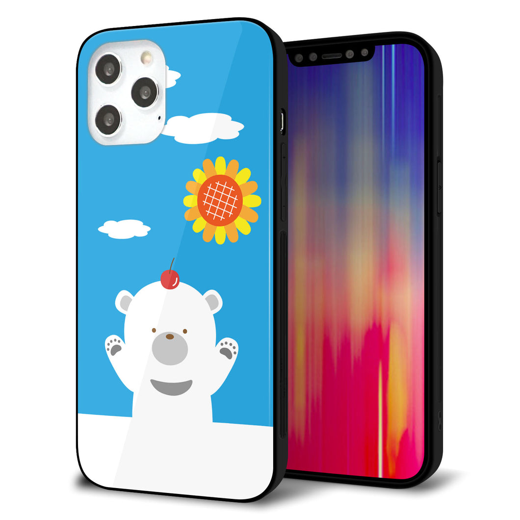 iPhone 12 Pro Max 強化ガラス＆TPUスマホケース ガラプリ【TA017 夏くま】