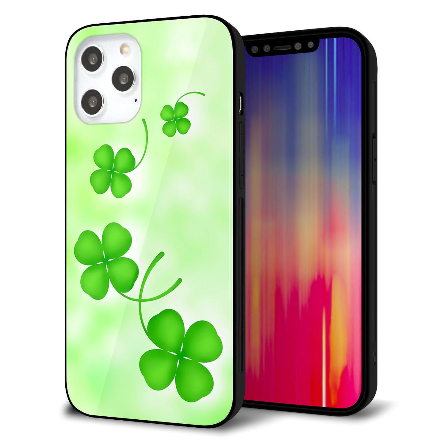 iPhone 12 Pro Max 強化ガラス＆TPUスマホケース ガラプリ【VA819 まいおりる幸運】