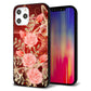 iPhone 12 Pro Max 強化ガラス＆TPUスマホケース ガラプリ【VA824 魅惑の蝶とピンクのバラ】