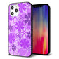 iPhone 12 Pro Max 強化ガラス＆TPUスマホケース ガラプリ【VA960 重なり合う花 パープル】