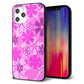 iPhone 12 Pro Max 強化ガラス＆TPUスマホケース ガラプリ【VA961 重なり合う花 ピンク】