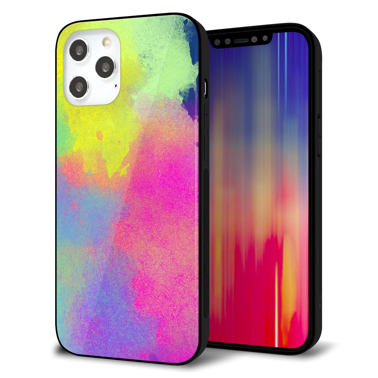 iPhone 12 Pro Max 強化ガラス＆TPUスマホケース ガラプリ【YJ294 デザイン色彩】
