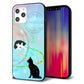 iPhone 12 Pro Max 強化ガラス＆TPUスマホケース ガラプリ【YJ329 魔法陣猫 キラキラ パステル】