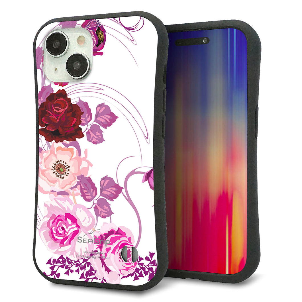 iPhone 15 スマホケース 「SEA Grip」 グリップケース Sライン 【116 ６月のバラ】 UV印刷