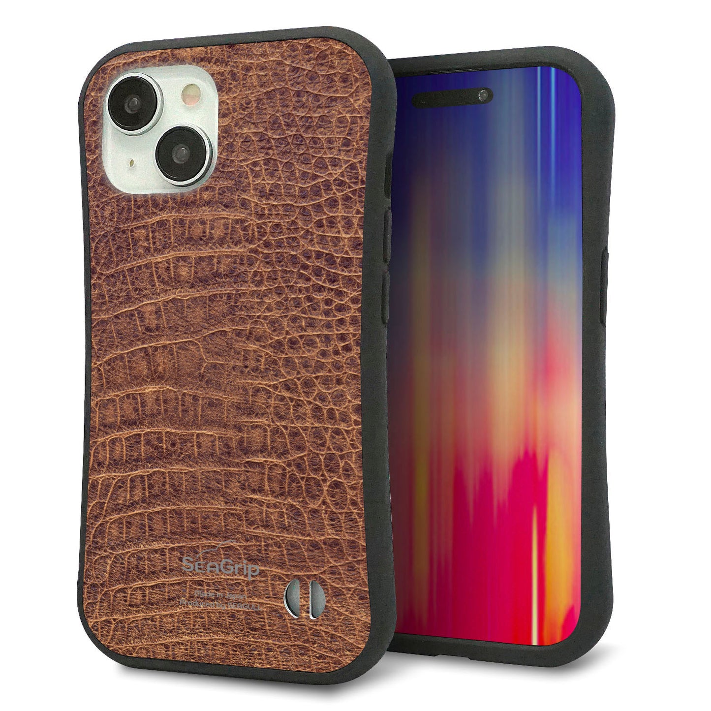 iPhone 15 スマホケース 「SEA Grip」 グリップケース Sライン 【463 クロコダイル】 UV印刷