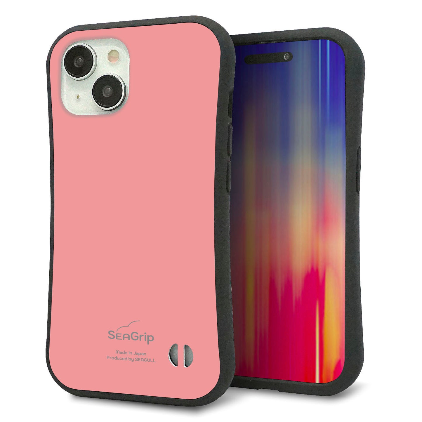 iPhone 15 スマホケース 「SEA Grip」 グリップケース Sライン 【KM902 パステルカラー(パステルレッド)】 UV印刷