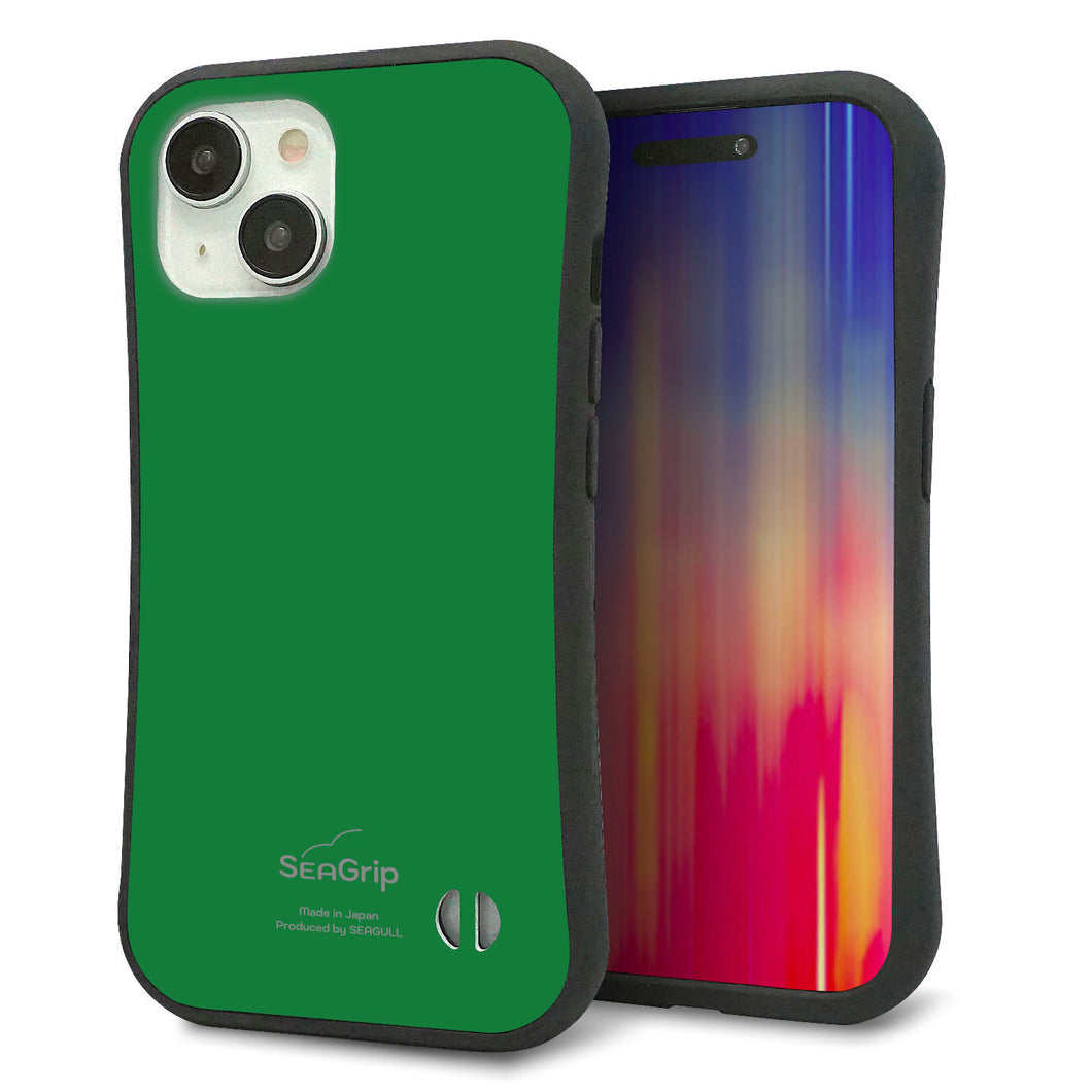 iPhone 15 スマホケース 「SEA Grip」 グリップケース Sライン 【KM907 ポップカラー(グリーン)】 UV印刷