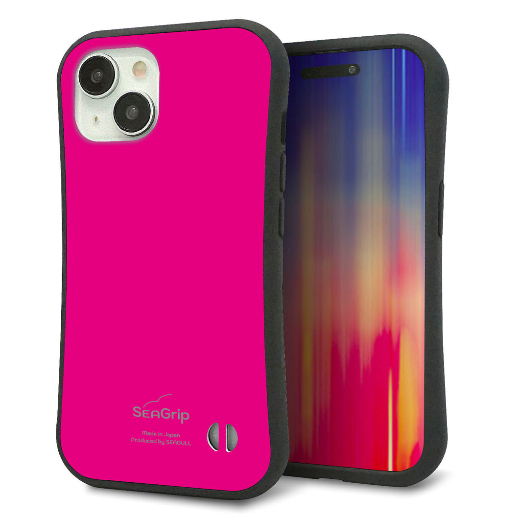 iPhone 15 スマホケース 「SEA Grip」 グリップケース Sライン 【KM910 ポップカラー(ピンク)】 UV印刷