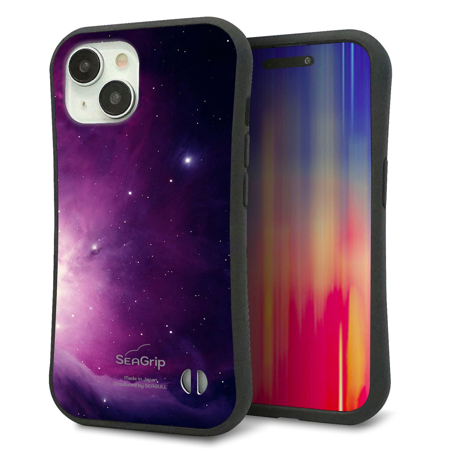 iPhone 15 スマホケース 「SEA Grip」 グリップケース Sライン 【KM925 Galaxias Purple】 UV印刷