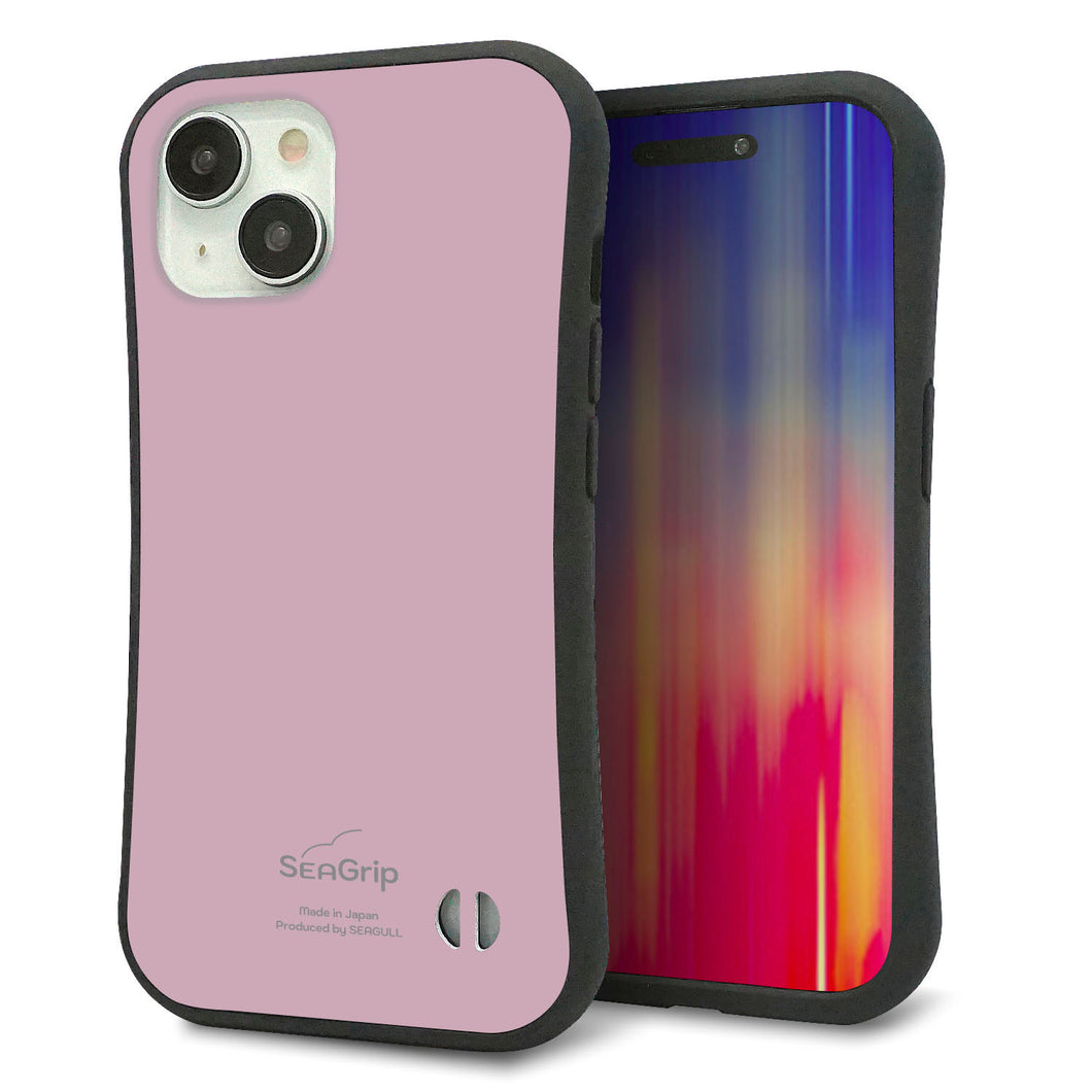 iPhone 15 スマホケース 「SEA Grip」 グリップケース Sライン 【KM929 くすみカラー ピンク】 UV印刷