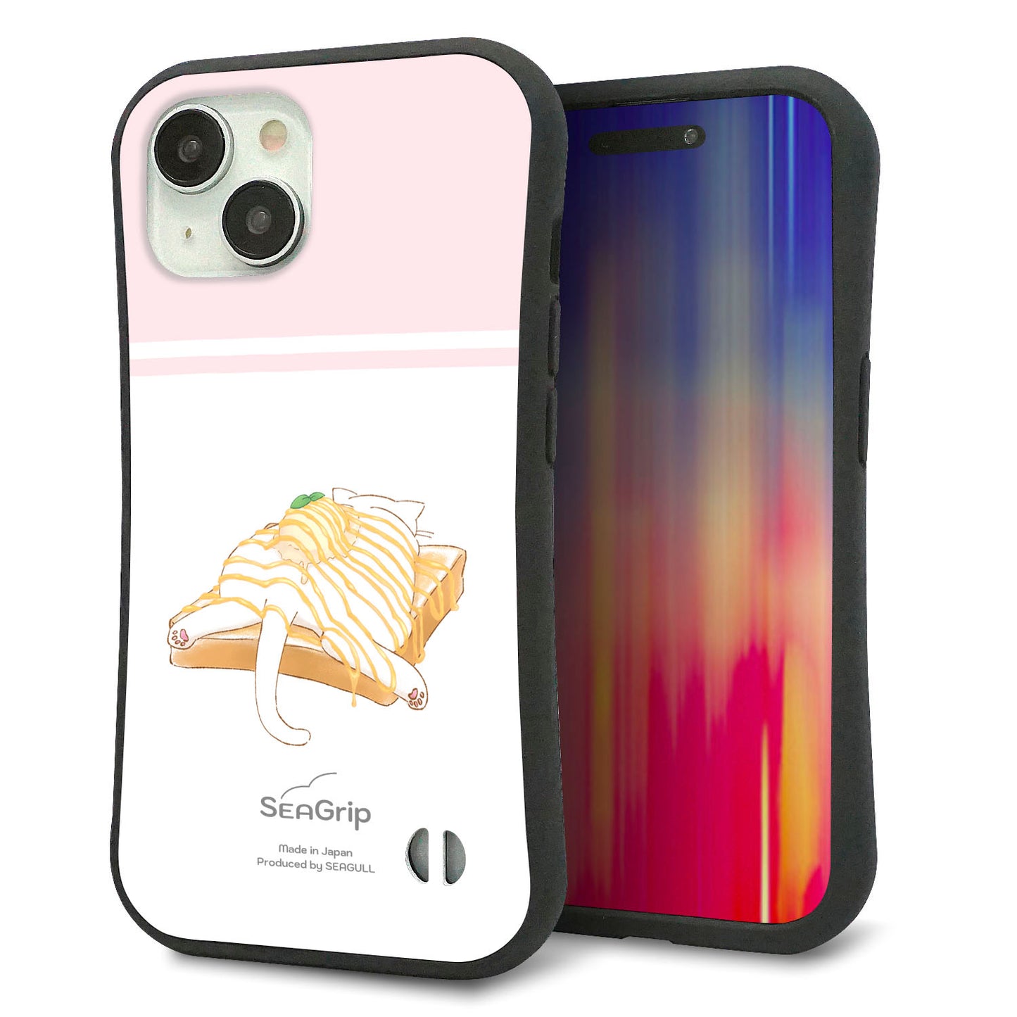 iPhone 15 スマホケース 「SEA Grip」 グリップケース Sライン 【KM961 メープルアイス】 UV印刷