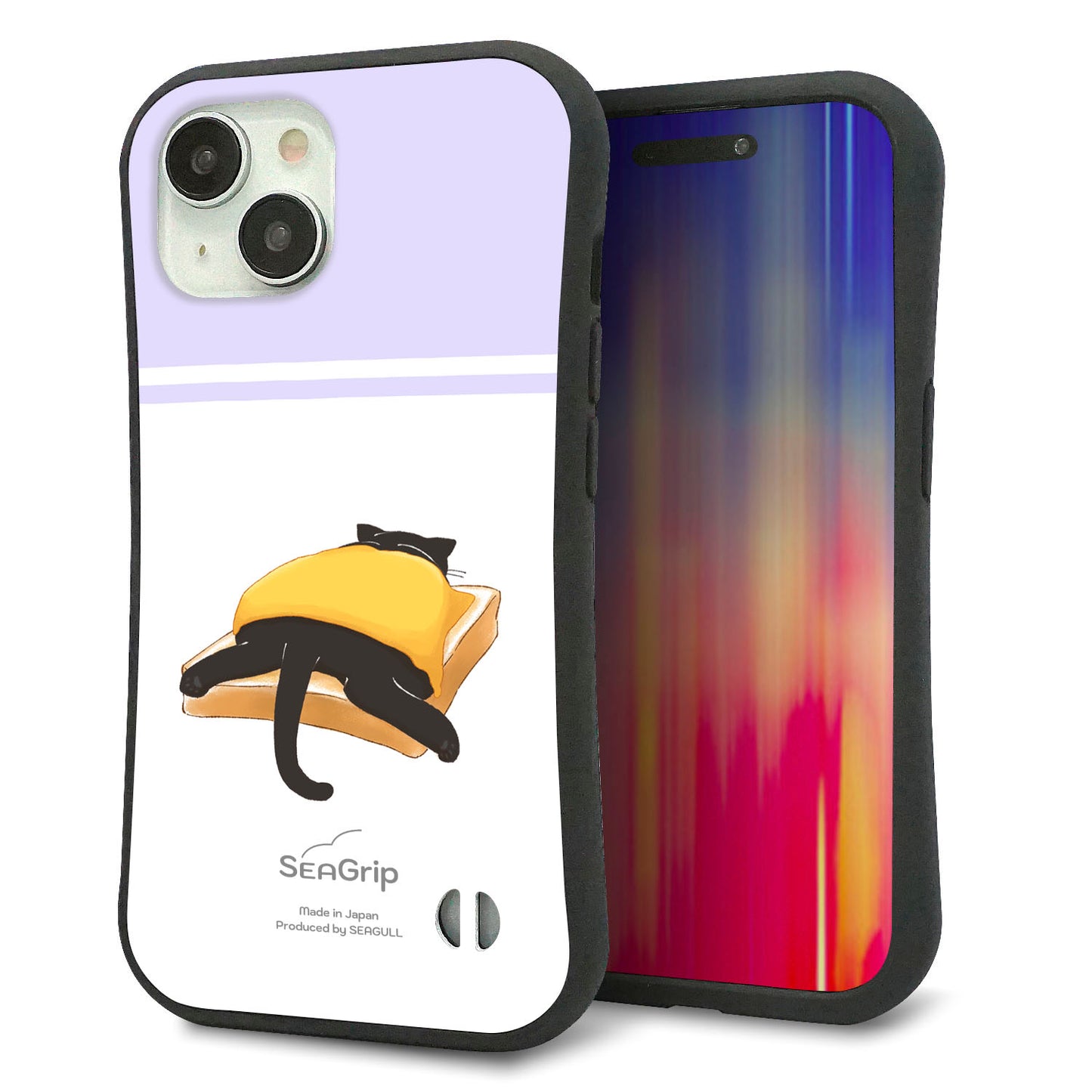iPhone 15 スマホケース 「SEA Grip」 グリップケース Sライン 【KM962 チーズ】 UV印刷