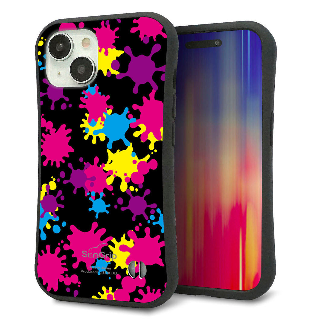 iPhone 15 スマホケース 「SEA Grip」 グリップケース Sライン 【MA877 ペイントブラック】 UV印刷