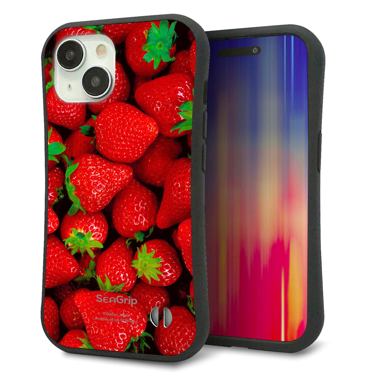 iPhone 15 スマホケース 「SEA Grip」 グリップケース Sライン 【MA881 ストロベリー】 UV印刷