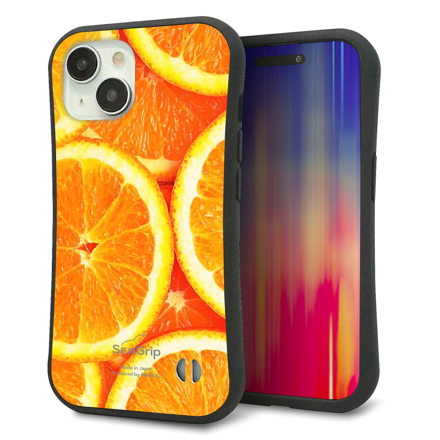 iPhone 15 スマホケース 「SEA Grip」 グリップケース Sライン 【MA882 オレンジ】 UV印刷
