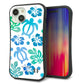 iPhone 15 スマホケース 「SEA Grip」 グリップケース Sライン 【SC880 ハワイアンアロハホヌ（ブルー）】 UV印刷