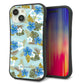 iPhone 15 スマホケース 「SEA Grip」 グリップケース Sライン 【SC883 ハワイアンアロハレトロ（ブルー）】 UV印刷