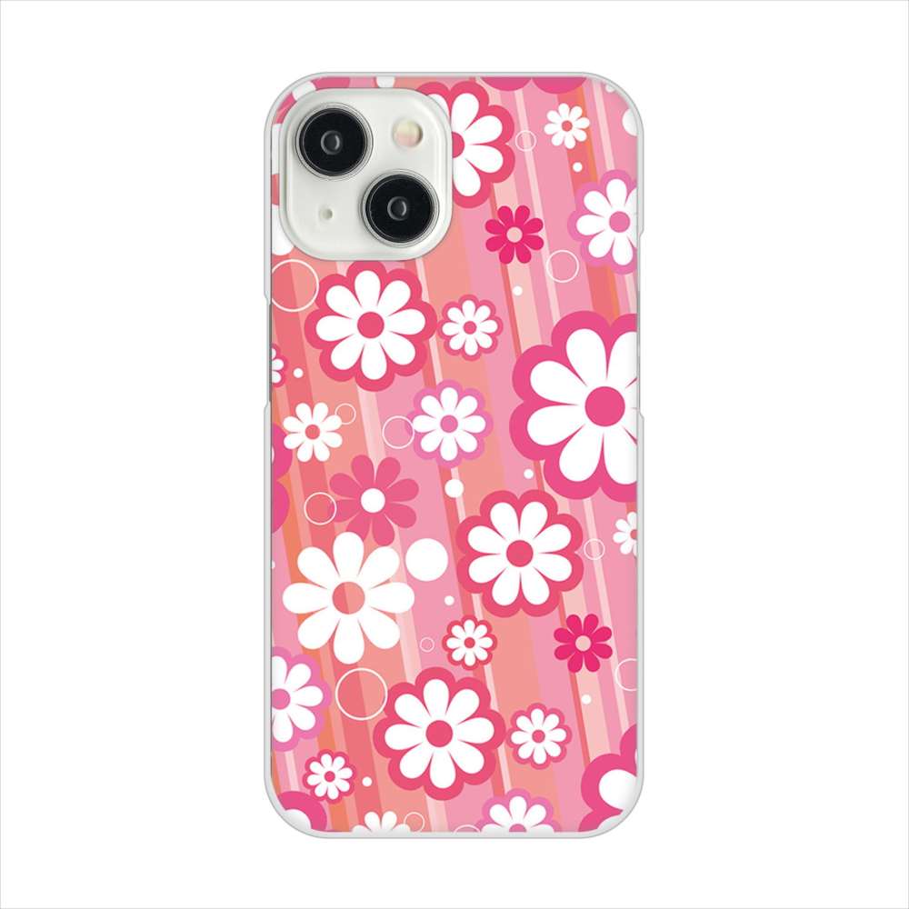 iPhone 15 751 マーガレット（ピンク系） ハードケース 背面印刷