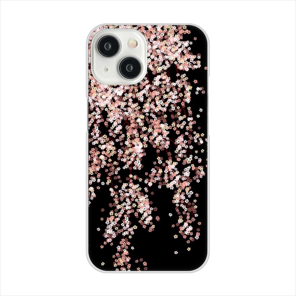 iPhone 15 1244 しだれ桜 ハードケース 背面印刷