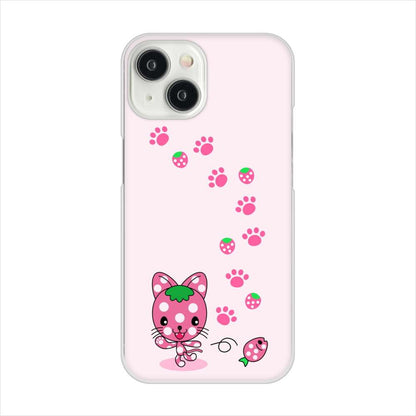 iPhone 15 むかいあぐる イチゴ猫のにゃんベリー ハードケース 背面印刷