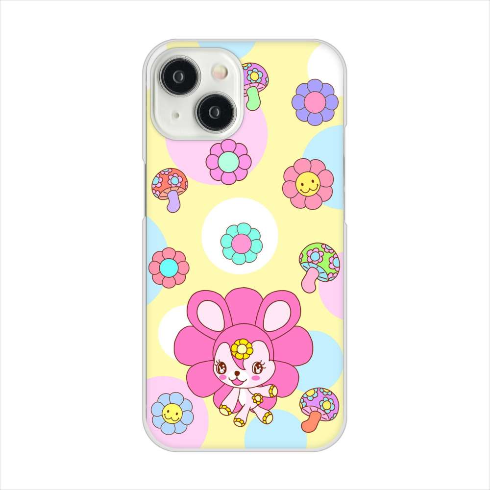 iPhone 15 むかいあぐる フラワーうさぎのフラッピョン ハードケース 背面印刷