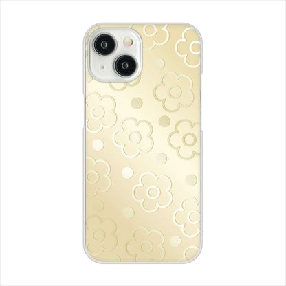 iPhone 15 エンボス風デイジーシンプル ハードケース 背面印刷