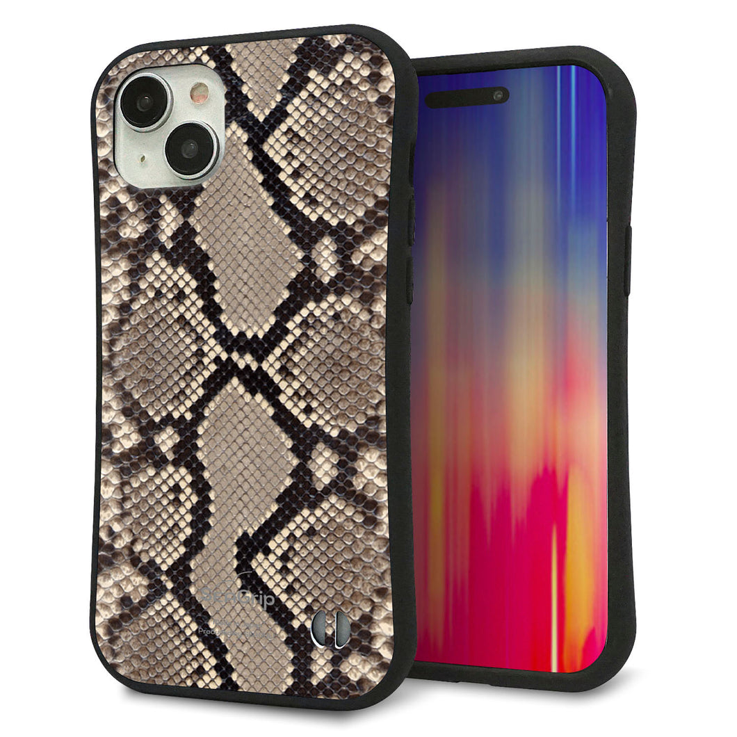 iPhone 15 Plus スマホケース 「SEA Grip」 グリップケース Sライン 【049 ヘビ柄】 UV印刷
