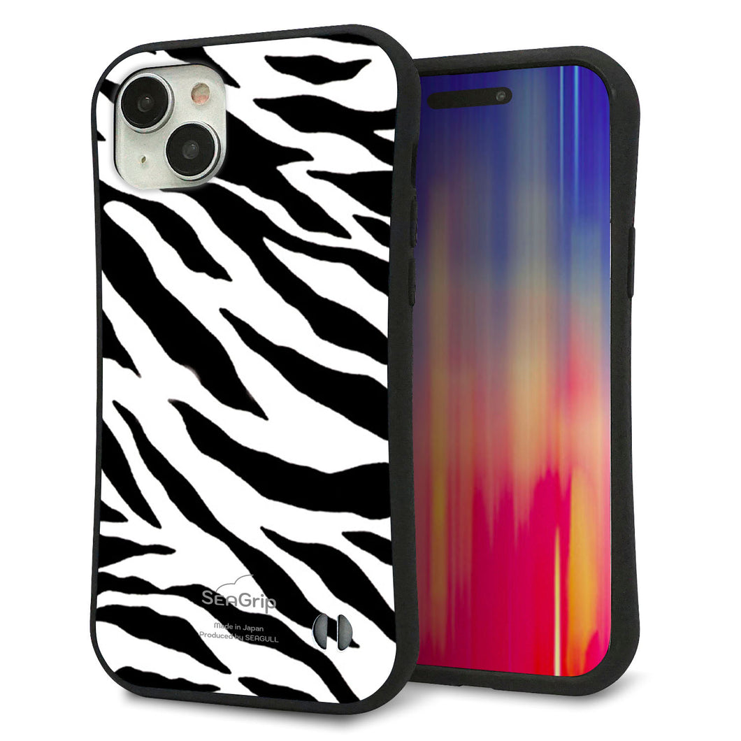iPhone 15 Plus スマホケース 「SEA Grip」 グリップケース Sライン 【054 ゼブラ】 UV印刷