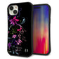 iPhone 15 Plus スマホケース 「SEA Grip」 グリップケース Sライン 【263 闇に浮かぶ華】 UV印刷