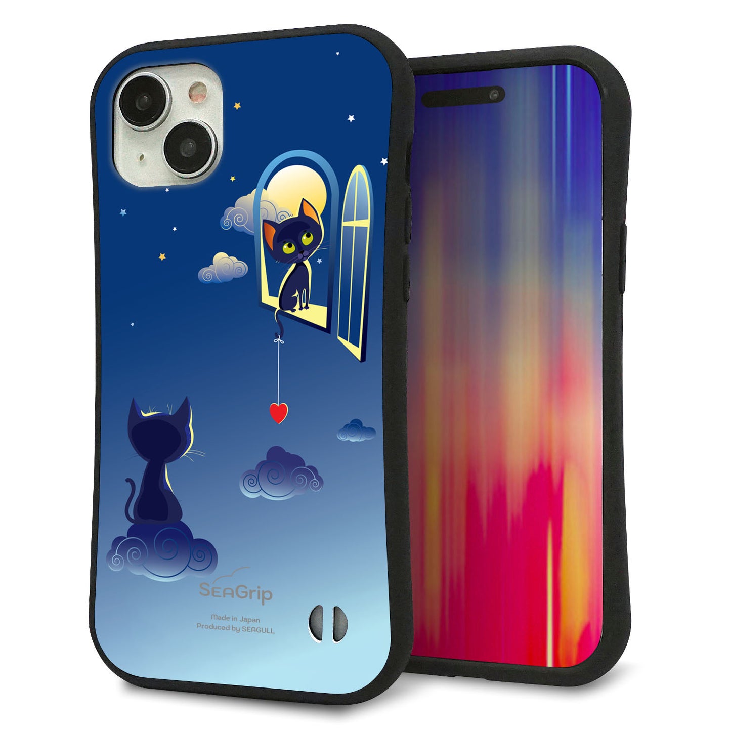 iPhone 15 Plus スマホケース 「SEA Grip」 グリップケース Sライン 【341 恋の駆け引き】 UV印刷