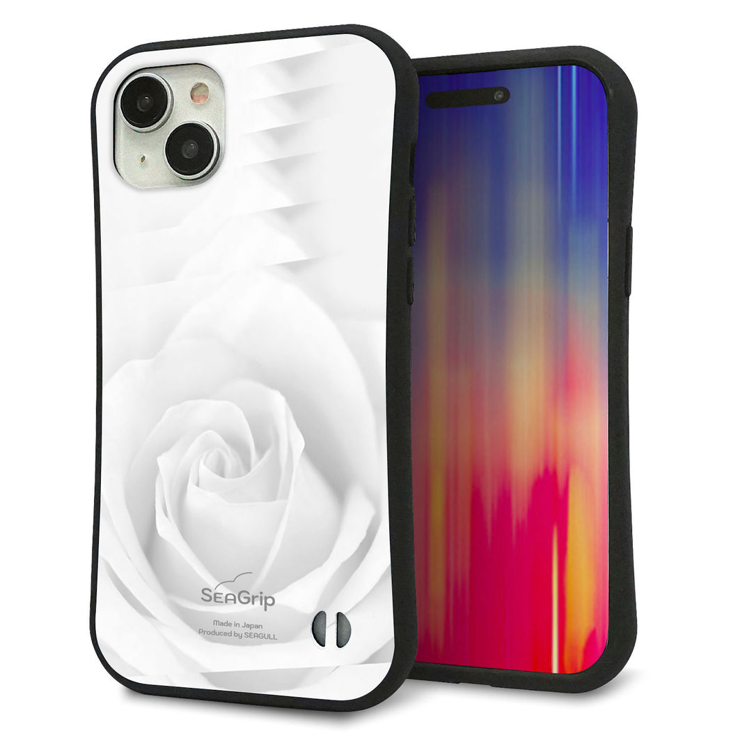 iPhone 15 Plus スマホケース 「SEA Grip」 グリップケース Sライン 【402 ホワイトＲｏｓｅ】 UV印刷