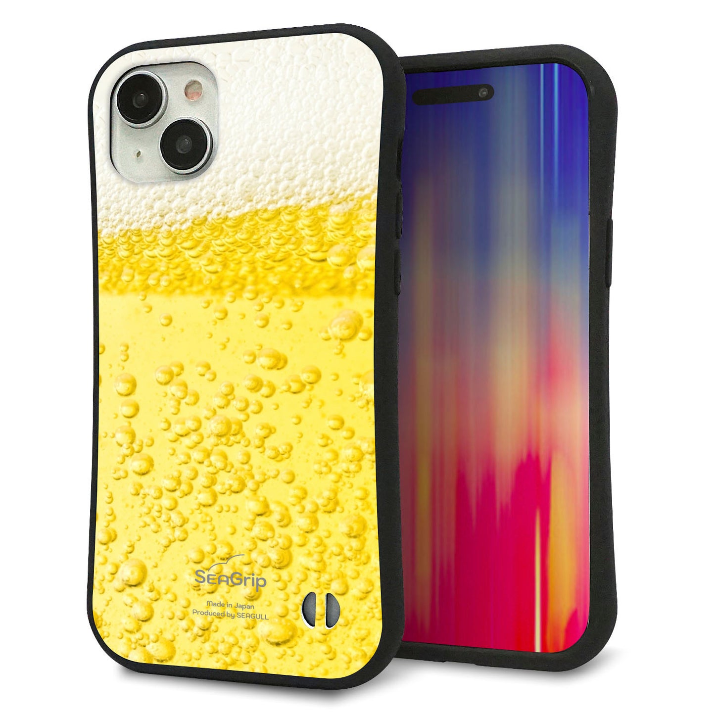 iPhone 15 Plus スマホケース 「SEA Grip」 グリップケース Sライン 【450 生ビール】 UV印刷