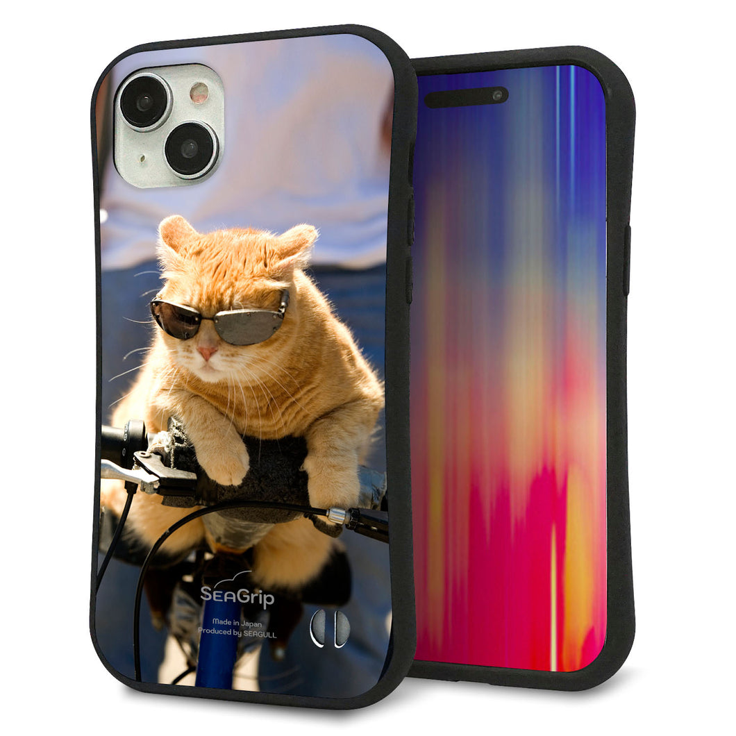 iPhone 15 Plus スマホケース 「SEA Grip」 グリップケース Sライン 【595 にゃんとサイクル】 UV印刷