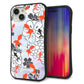 iPhone 15 Plus スマホケース 「SEA Grip」 グリップケース Sライン 【HA216 金魚 花柄 グレー 】 UV印刷