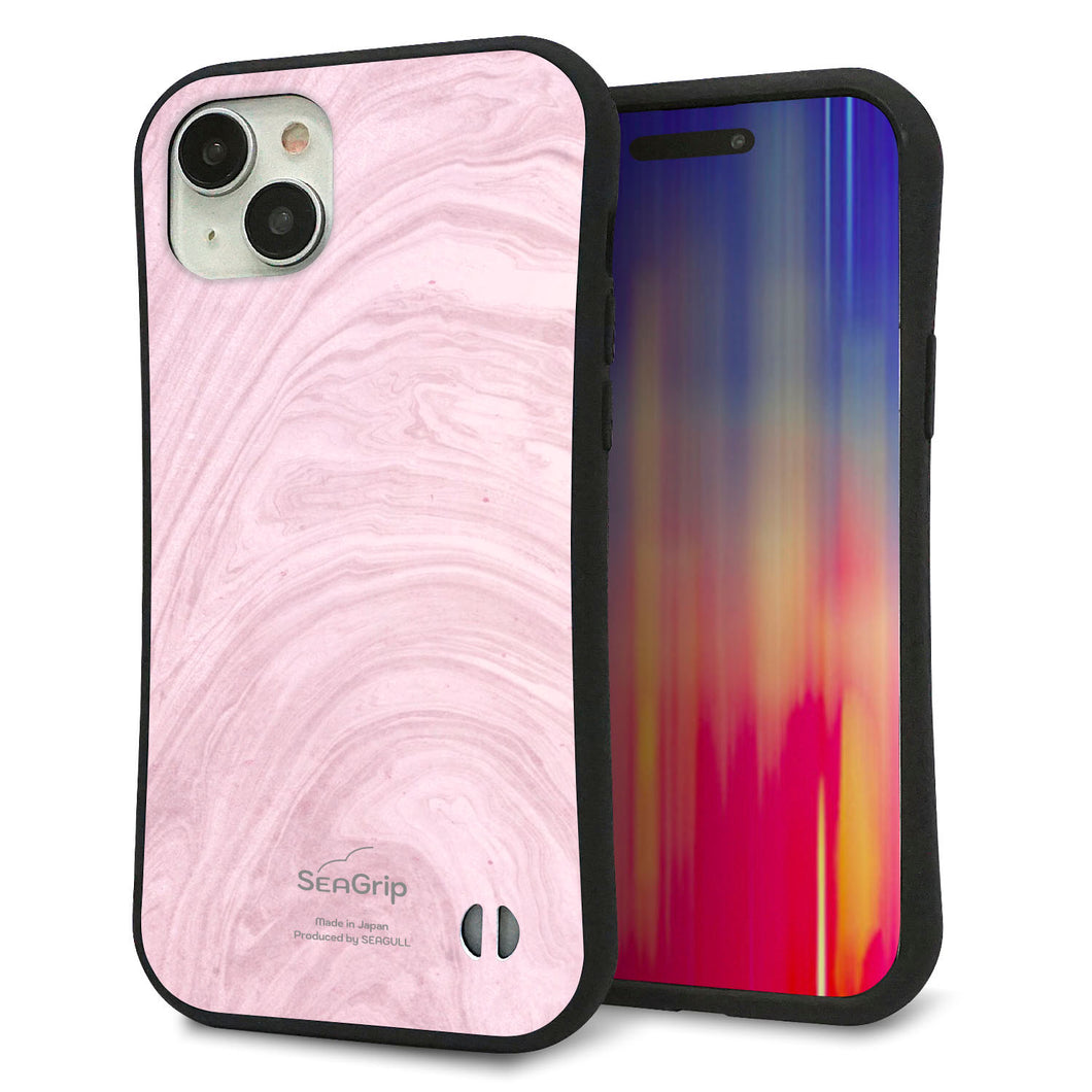 iPhone 15 Plus スマホケース 「SEA Grip」 グリップケース Sライン 【KM873 大理石ラベンダー】 UV印刷