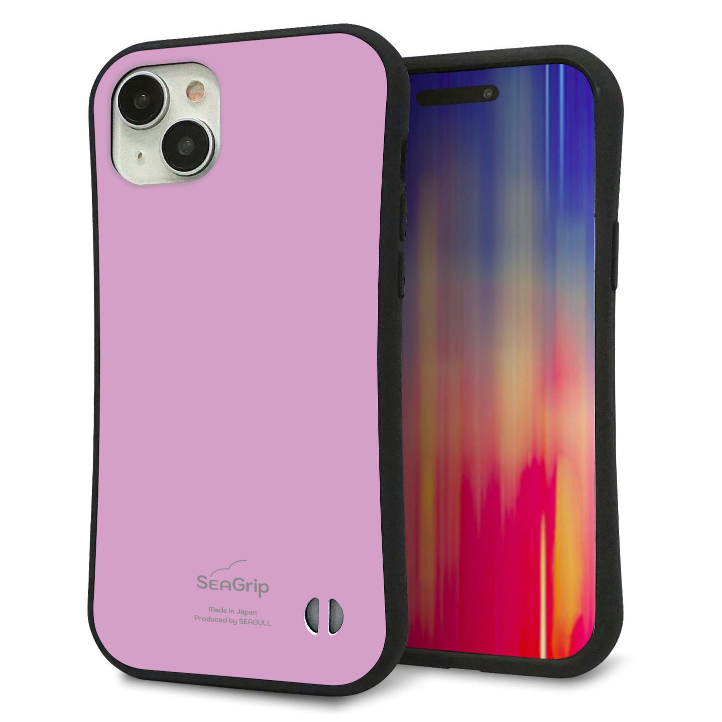 iPhone 15 Plus スマホケース 「SEA Grip」 グリップケース Sライン 【KM901 パステルカラー(パステルラベンダー)】 UV印刷