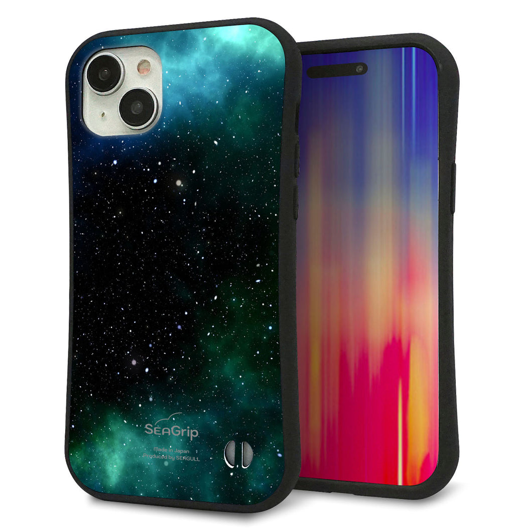 iPhone 15 Plus スマホケース 「SEA Grip」 グリップケース Sライン 【KM927 Galaxias Green】 UV印刷