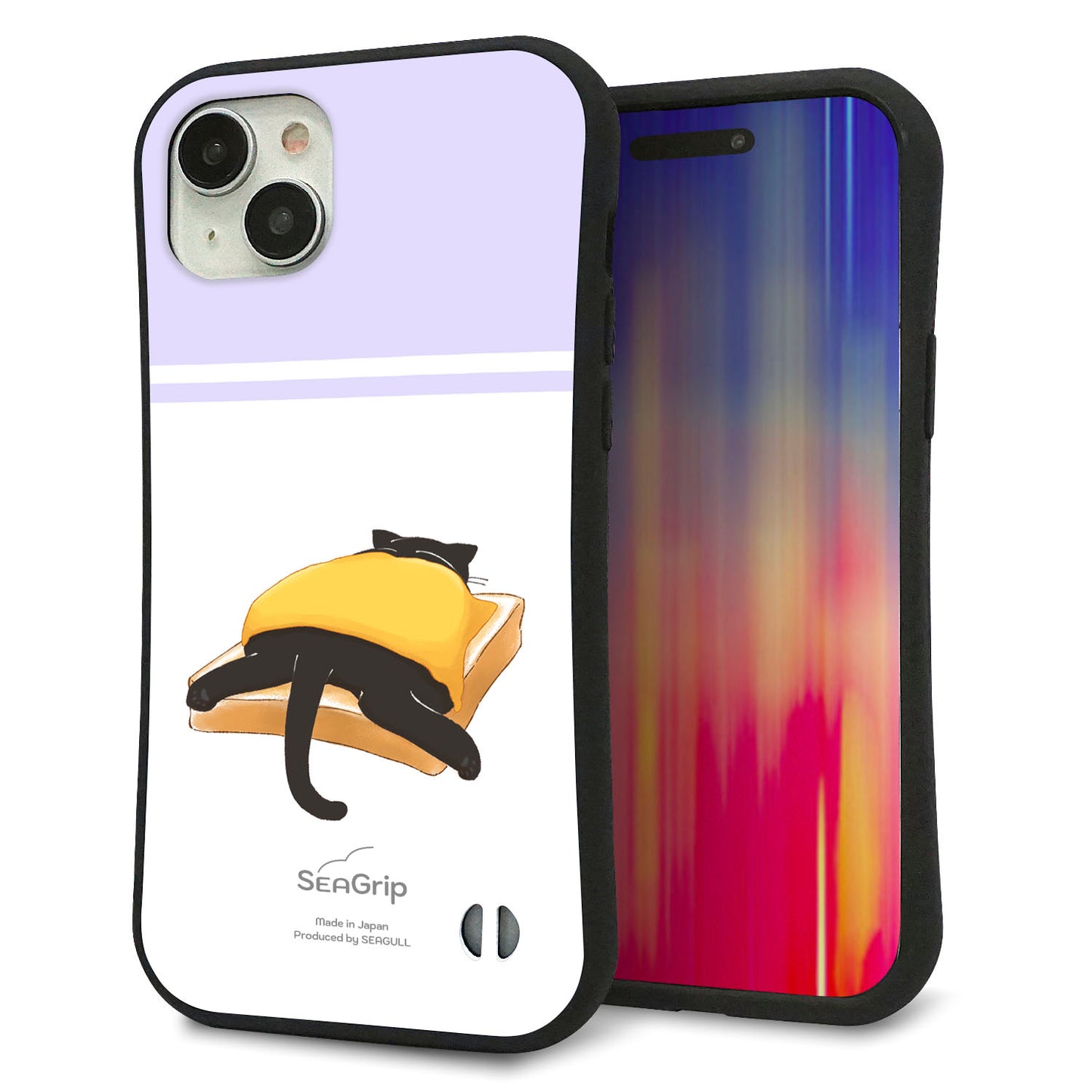 iPhone 15 Plus スマホケース 「SEA Grip」 グリップケース Sライン 【KM962 チーズ】 UV印刷