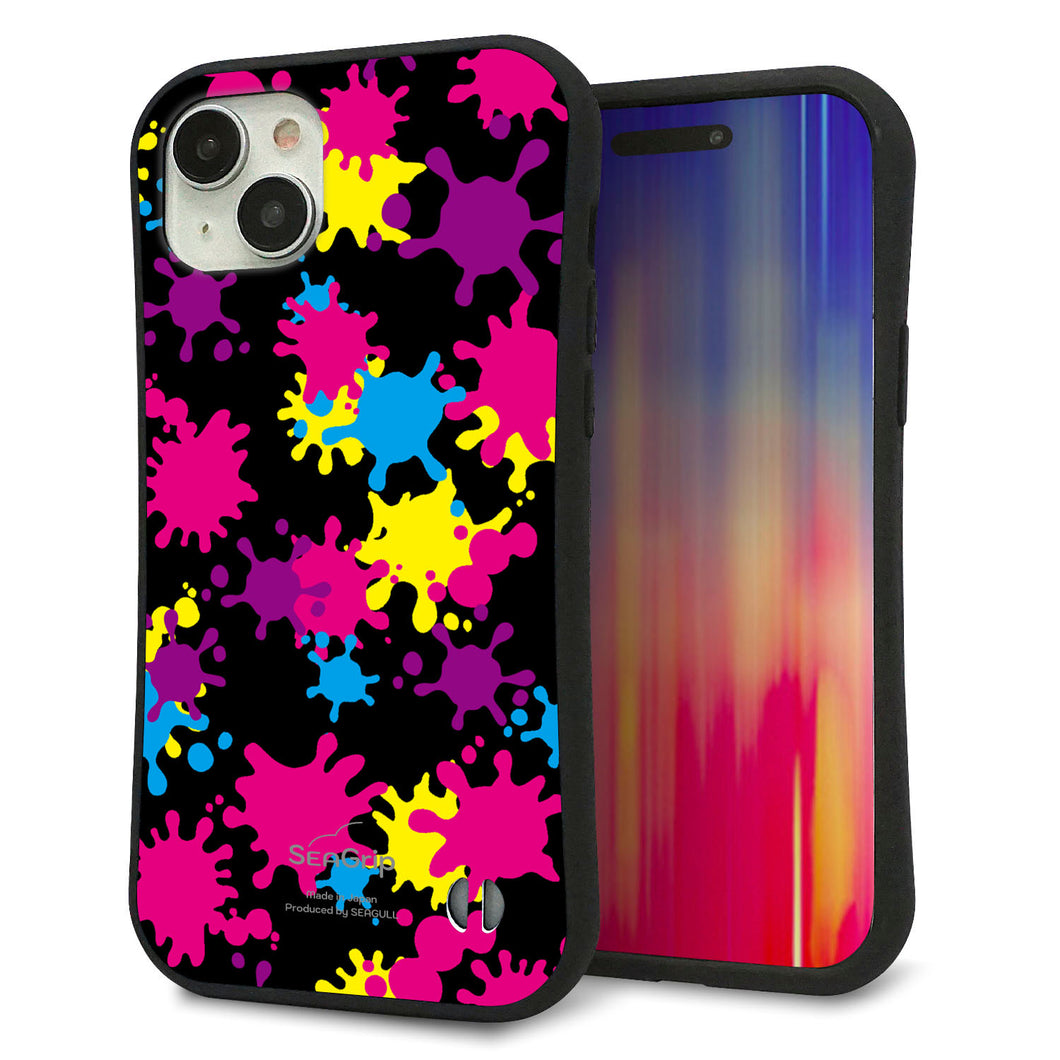 iPhone 15 Plus スマホケース 「SEA Grip」 グリップケース Sライン 【MA877 ペイントブラック】 UV印刷