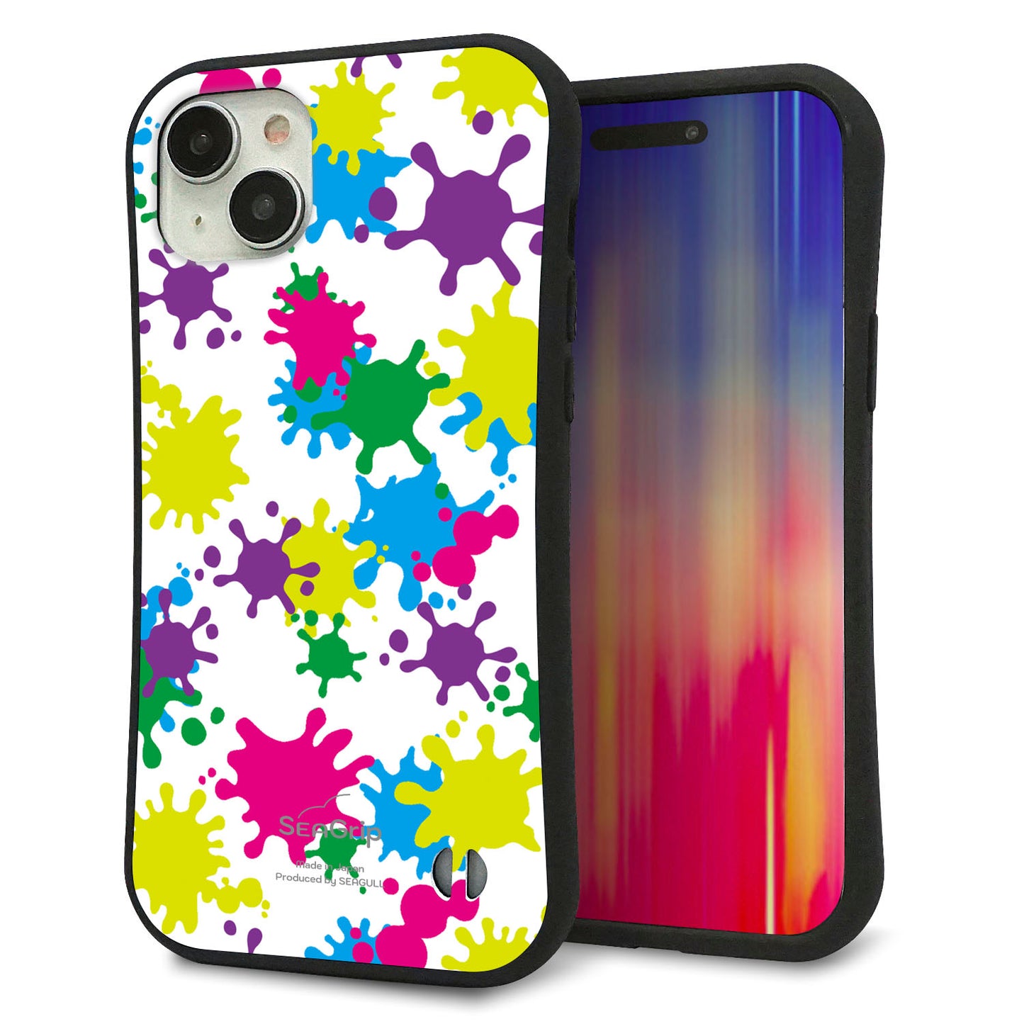 iPhone 15 Plus スマホケース 「SEA Grip」 グリップケース Sライン 【MA878 ペイントホワイト】 UV印刷