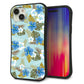 iPhone 15 Plus スマホケース 「SEA Grip」 グリップケース Sライン 【SC883 ハワイアンアロハレトロ（ブルー）】 UV印刷
