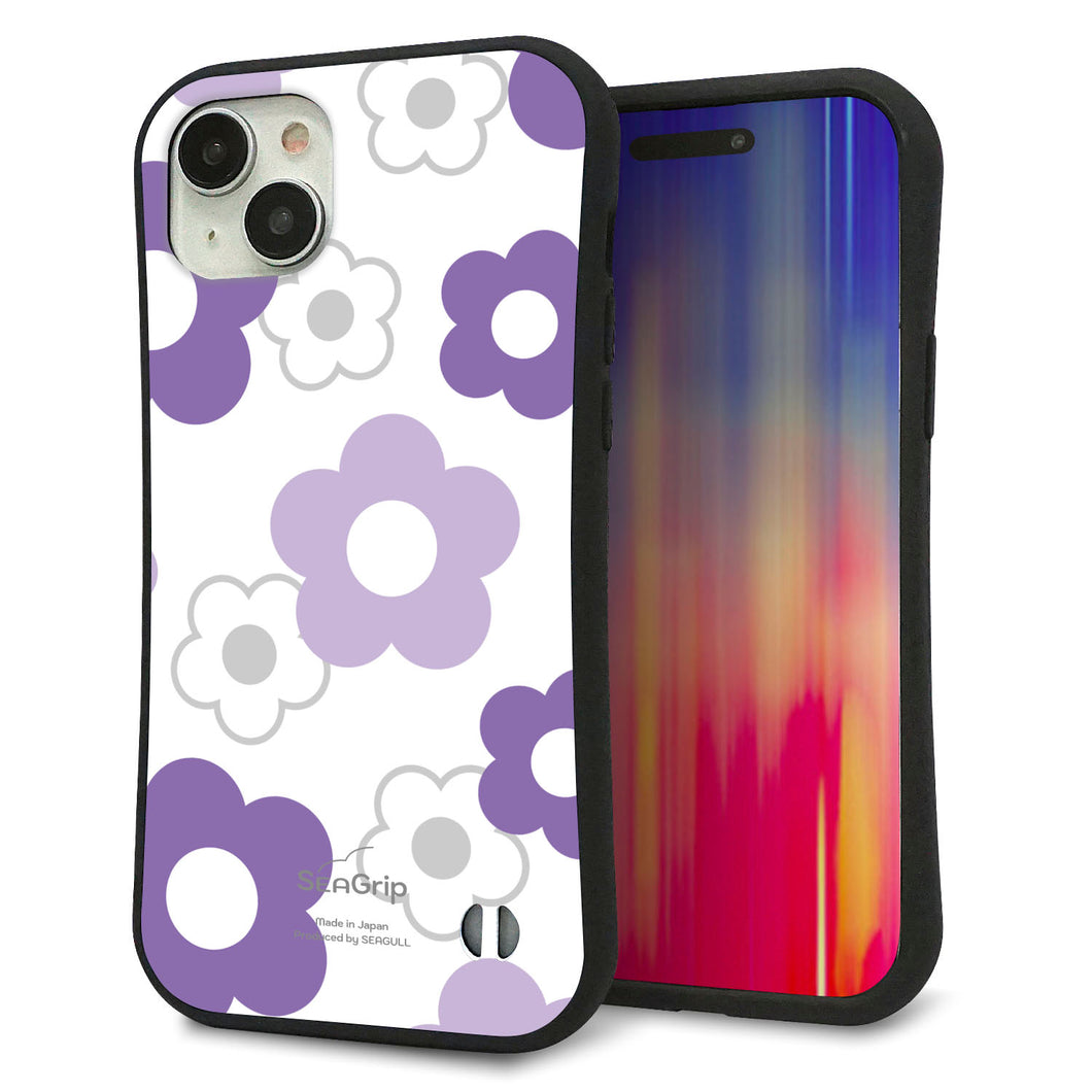 iPhone 15 Plus スマホケース 「SEA Grip」 グリップケース Sライン 【SC925 デイジー パープル】 UV印刷