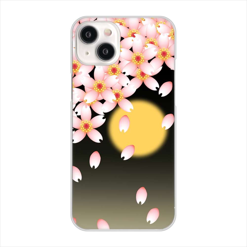 iPhone 15 Plus 136 満月と夜桜 ハードケース 背面印刷