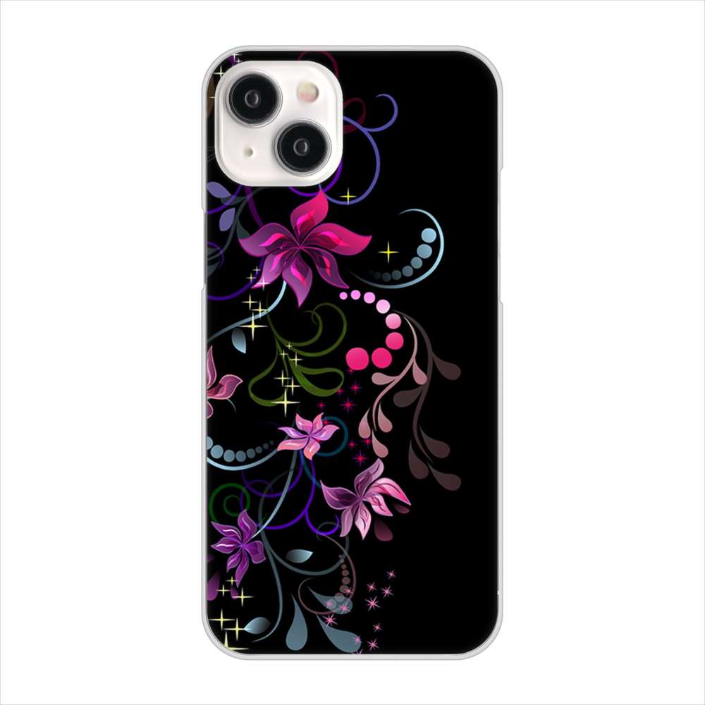 iPhone 15 Plus 263 闇に浮かぶ華 ハードケース 背面印刷